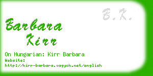 barbara kirr business card